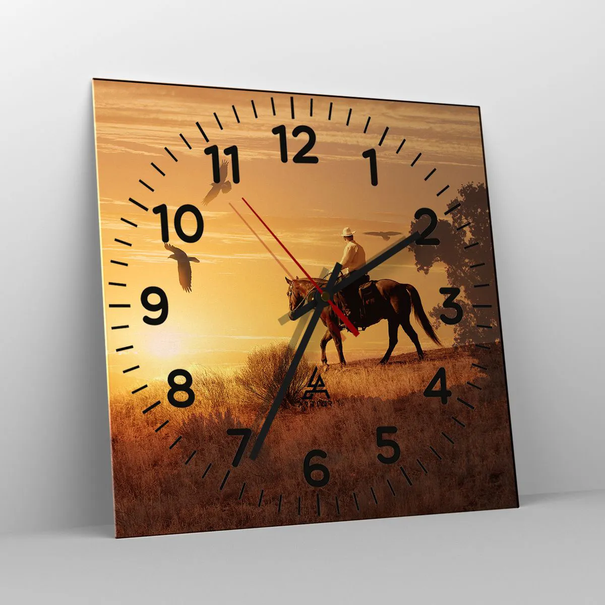 Orologio da parete - Orologio in Vetro - Da solo nella prateria - 30x30 cm