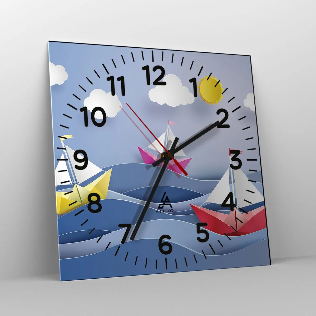 Zegar ścienny - Ach, jak przyjemnie kołysać się wśród fal - 30x30 cm