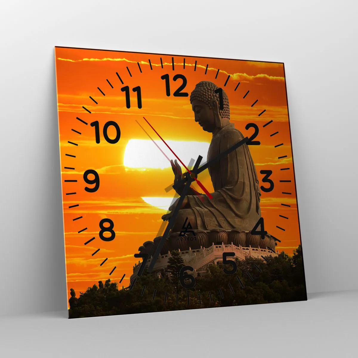 Wanduhr - Glasuhr - Keine Angst vor der Welt - 30x30 cm