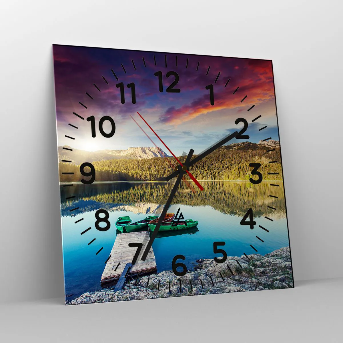 Ceas de perete - Ceas pe sticlă - Spre o apă netedă ca o oglindă - 30x30 cm