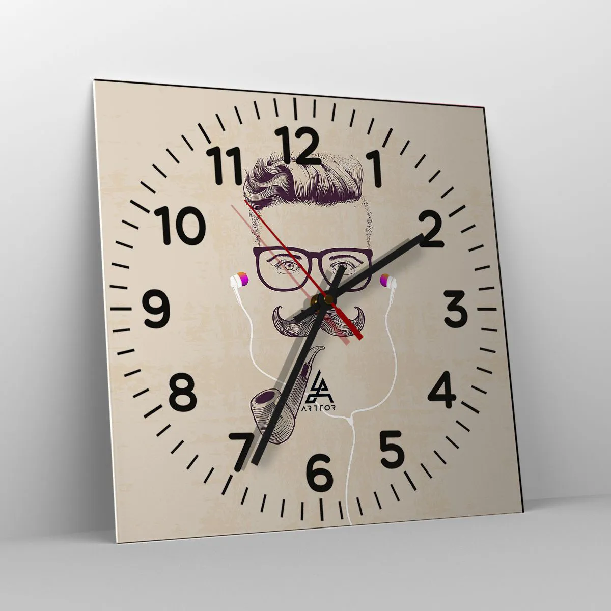 Wanduhr - Glasuhr - Ein echter Mann? - 30x30 cm