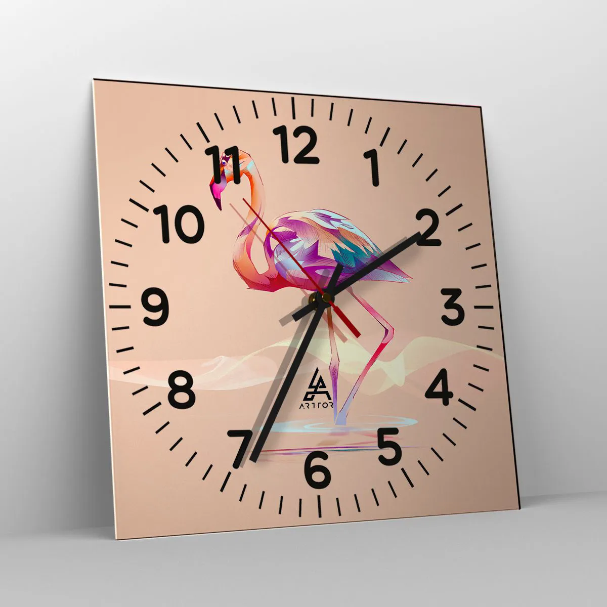 Relógio de parede - Relógio em vidro - A ave das boas emoções - 30x30 cm