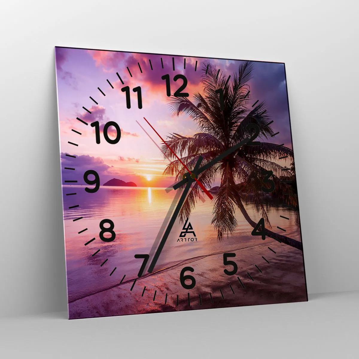 Wanduhr - Glasuhr - Behaglichkeit bis zum Horizont - 30x30 cm