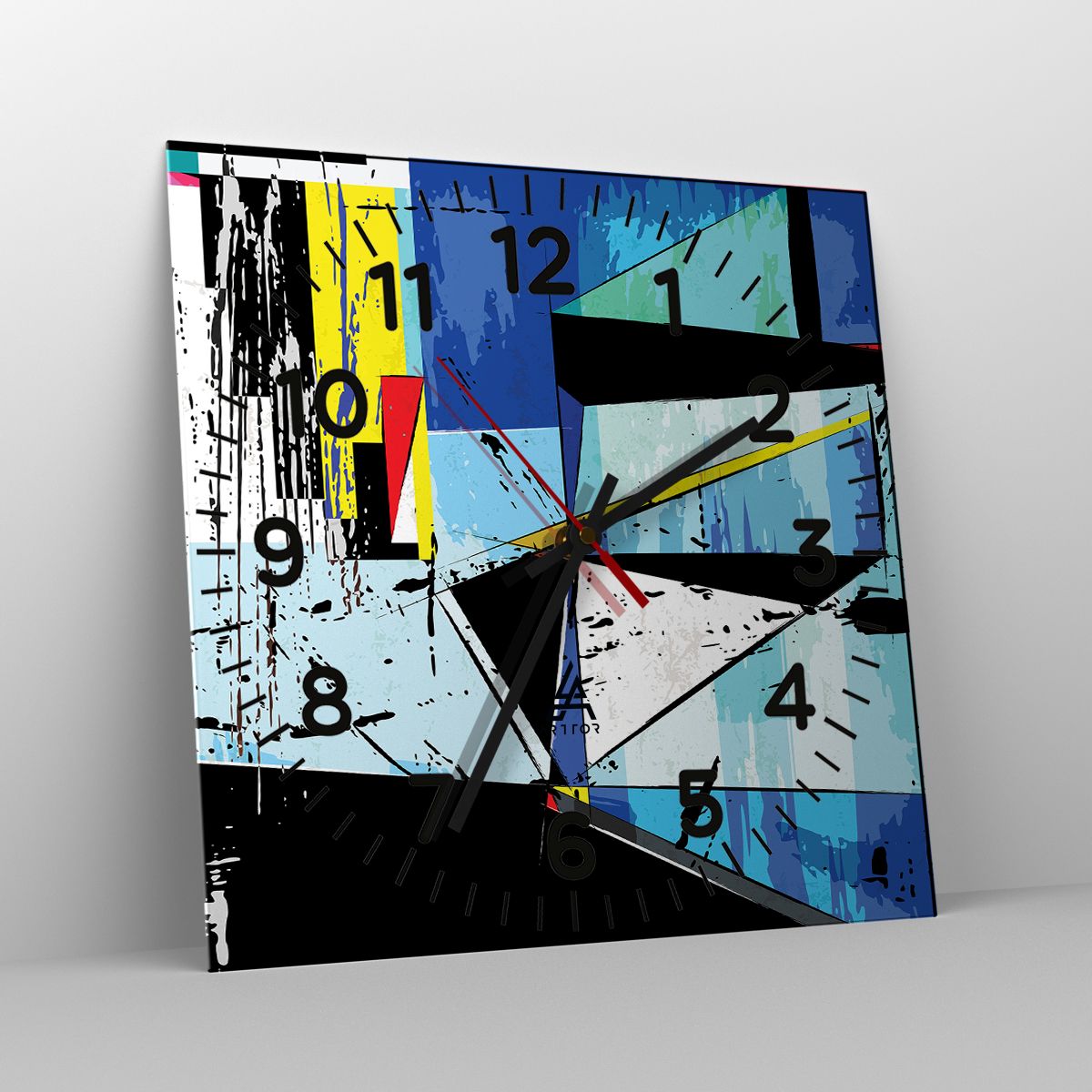 Reloj de pared Arttor - En un viento azul - Esfera con numeración, Forma:  Circular - 30x30 cm - Para Niños, Globos De Colores, Abstracción
