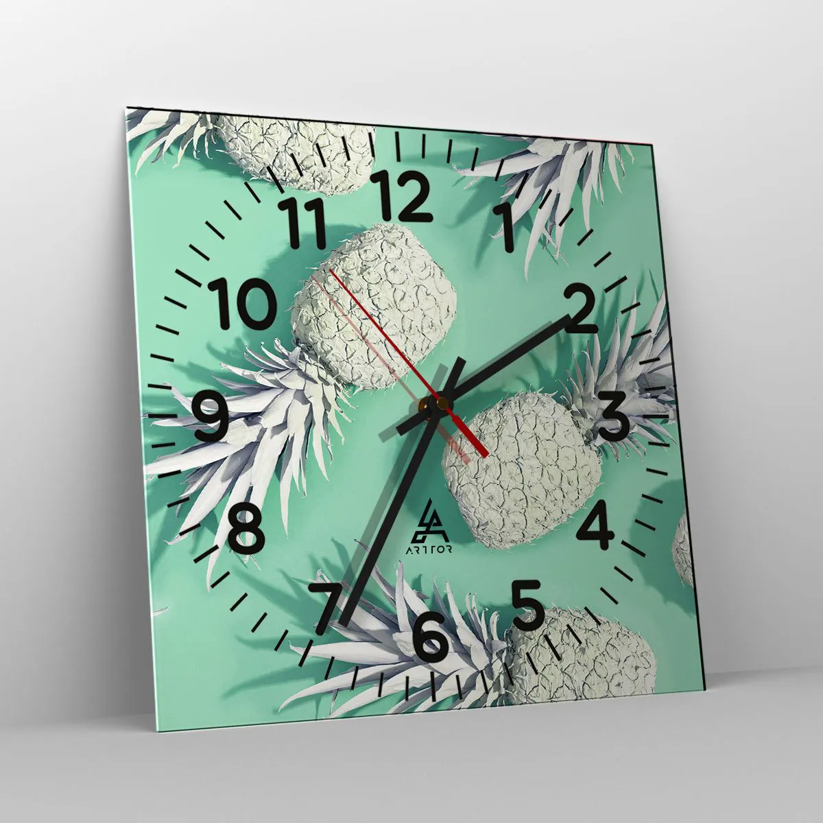 Ceas de perete - Ceas pe sticlă - Merge bine cu mentă - 30x30 cm