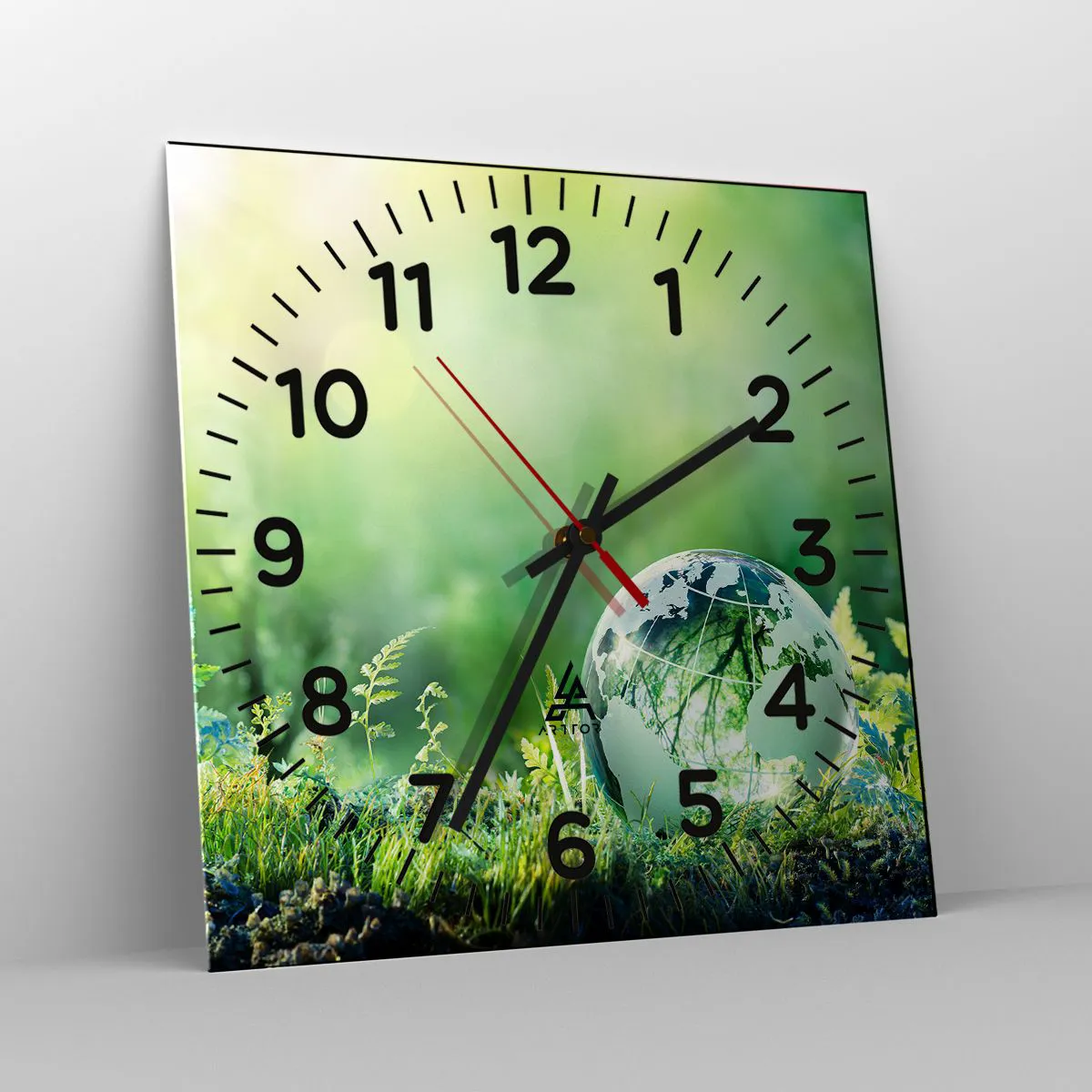 Wanduhr - Glasuhr - Der grüne Planet - 30x30 cm