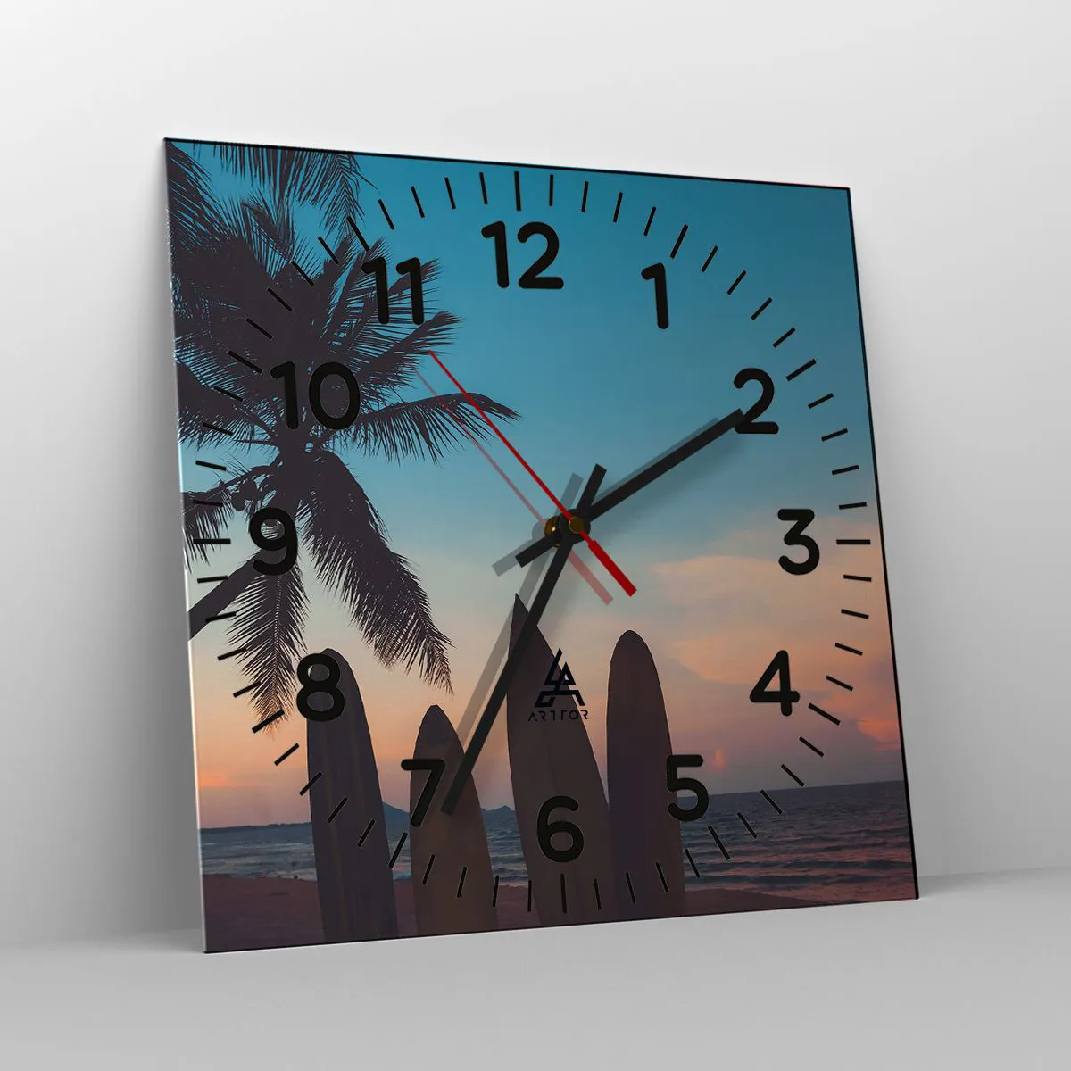 Wanduhr - Glasuhr - Morgen wird es auch lustig - 30x30 cm