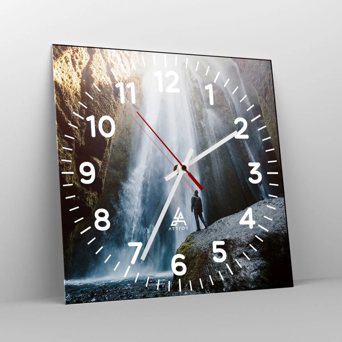 Ceas de perete - Ceas pe sticlă - Restabilirea proporțiilor - 30x30 cm