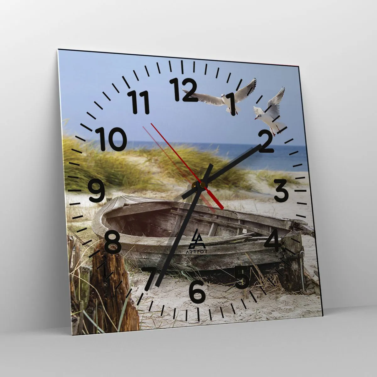 Wall clock - Clock on glass - Bathed in the Sun - 30x30 cm