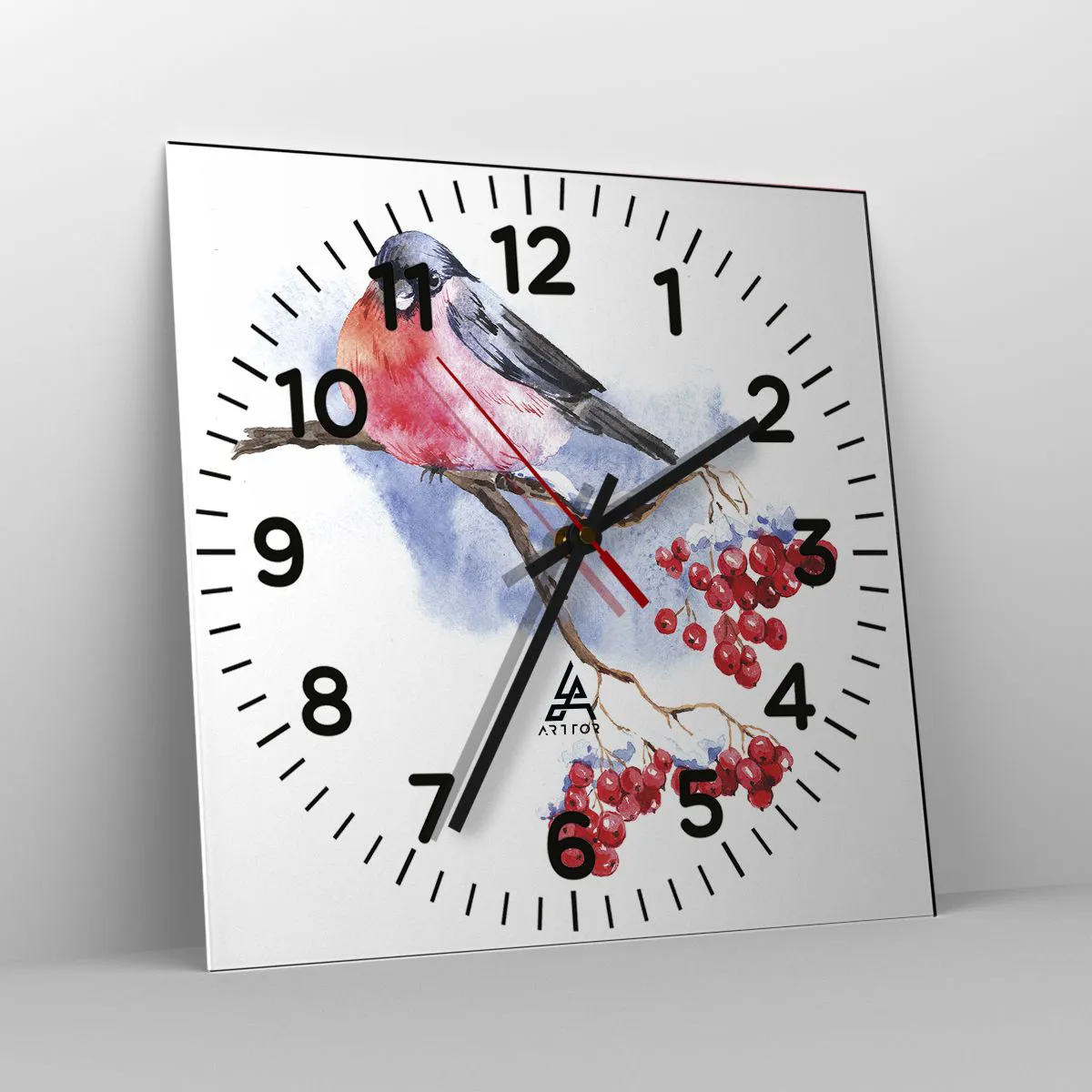 Reloj de pared - Reloj de vidrio - Invierno en color - 30x30 cm