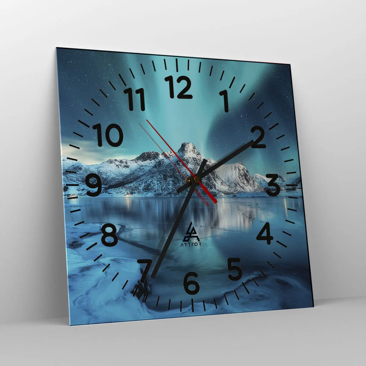 Relógio de parede - Relógio em vidro - Noite de Luz - 30x30 cm