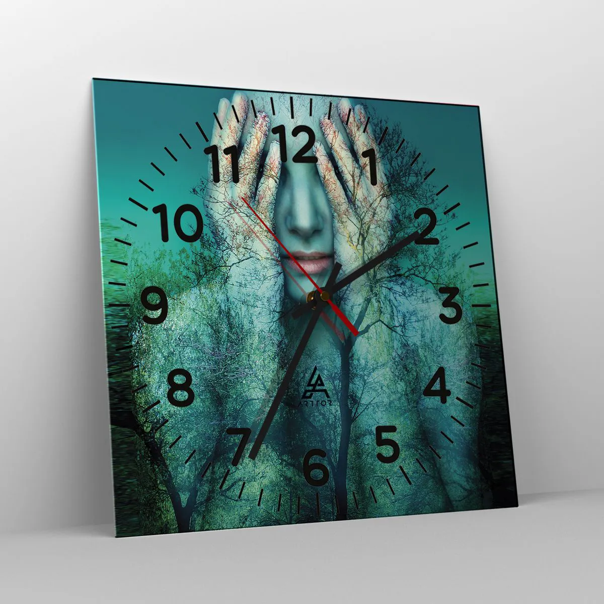 Wandklok - Klok - Ondergedompeld in blauw - 30x30 cm