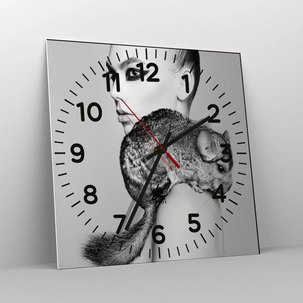 Horloge murale - Pendule murale - Dame au chinchilla - 30x30 cm