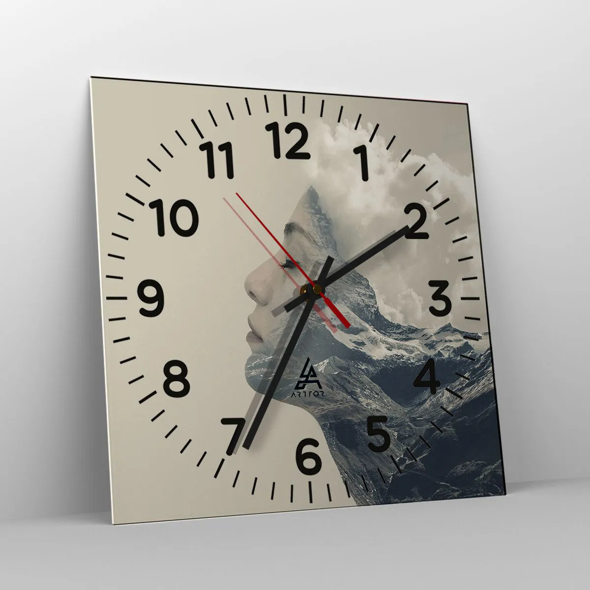 Ceas de perete - Ceas pe sticlă - Frumusețea elementelor - 30x30 cm