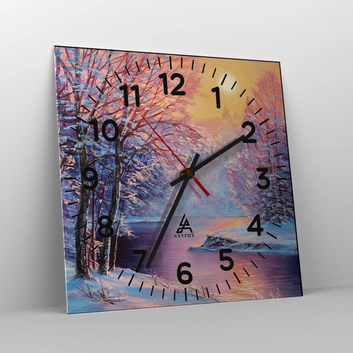 Horloge murale - Pendule murale - Couleurs d'hiver - 30x30 cm