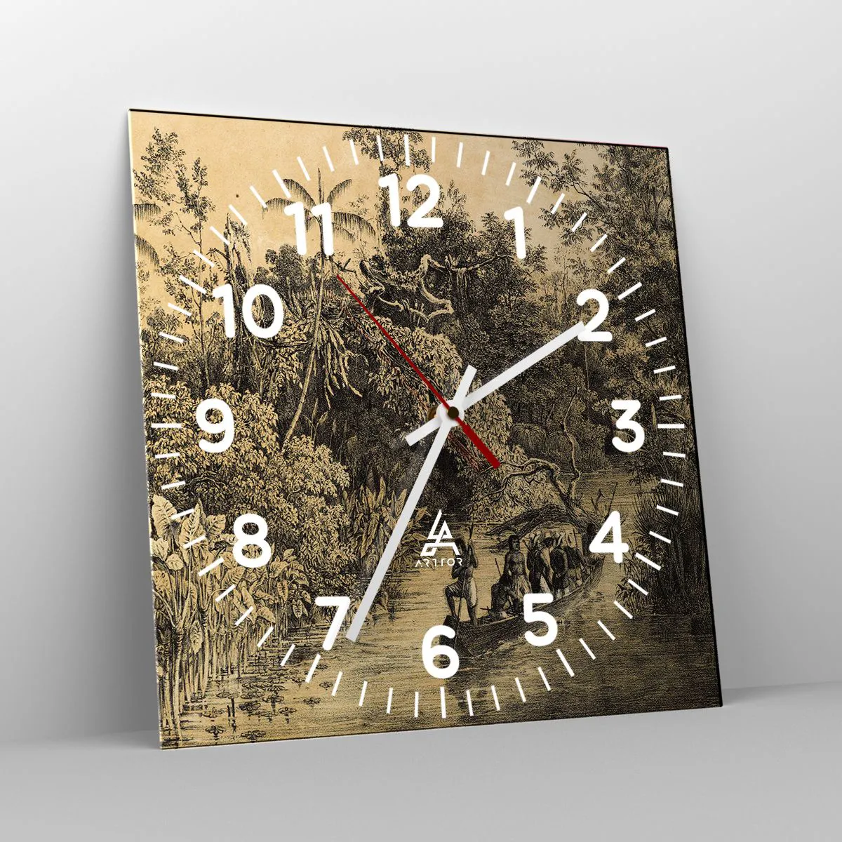 Ceas de perete - Ceas pe sticlă - Călătorie la sursă - 30x30 cm