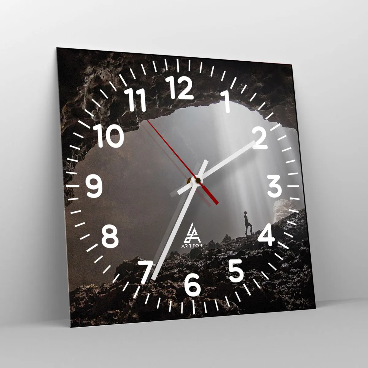 Ceas de perete - Ceas pe sticlă - Grota luminoasă - 30x30 cm