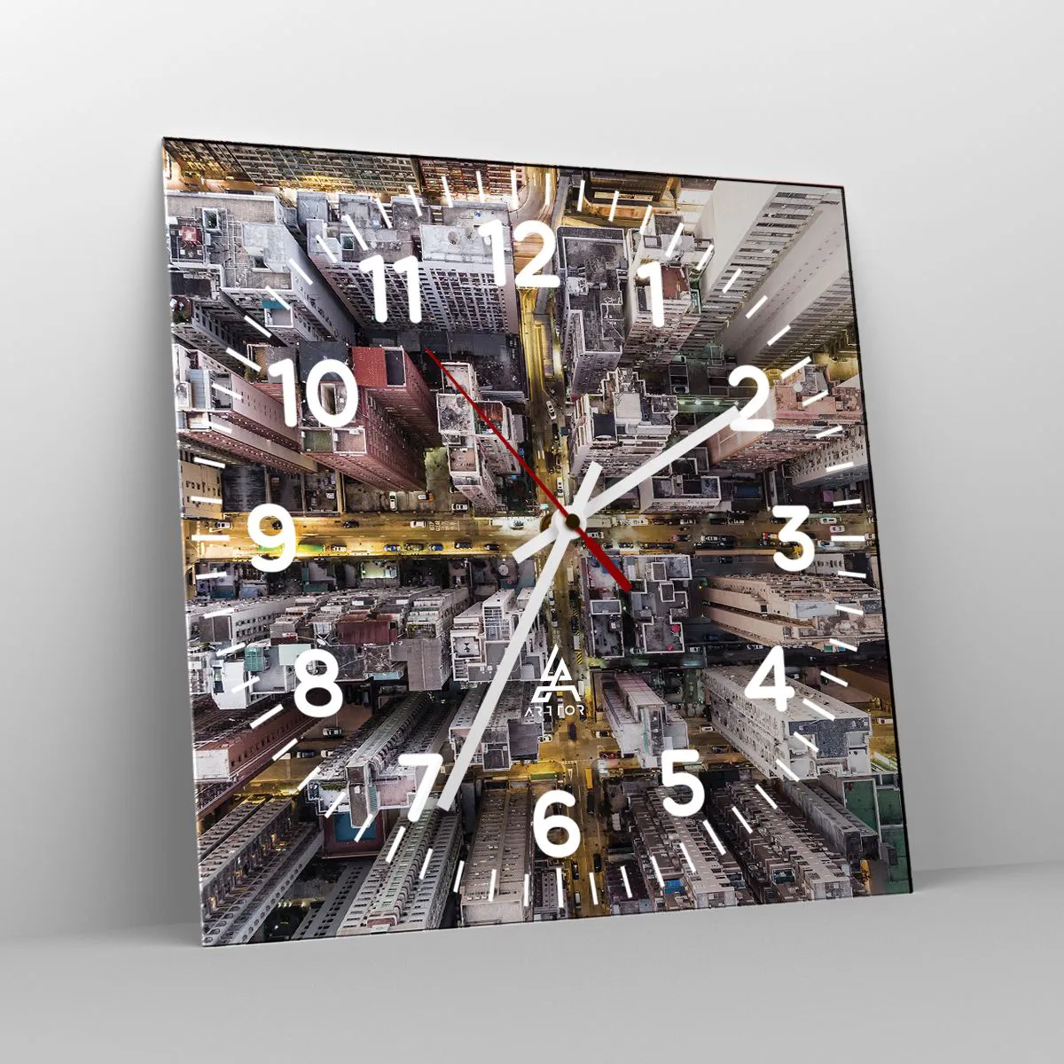 Wall clock - Clock on glass - Greetings from Hong Kong - 30x30 cm