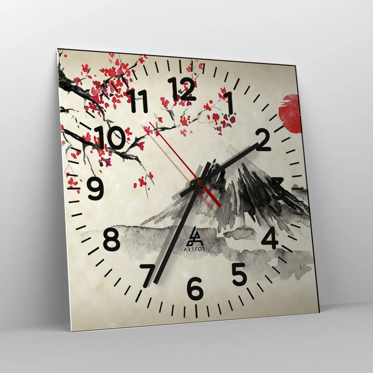 Ceas de perete - Ceas pe sticlă - Îndrăgostește-te de Japonia - 30x30 cm