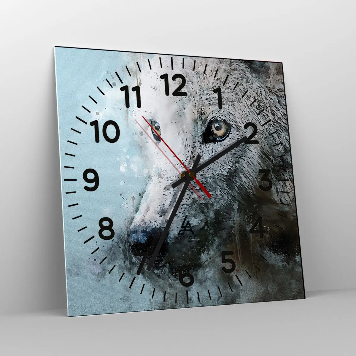 Ceas de perete - Ceas pe sticlă - Faceți cunoștință cu sufletul lupului - 30x30 cm