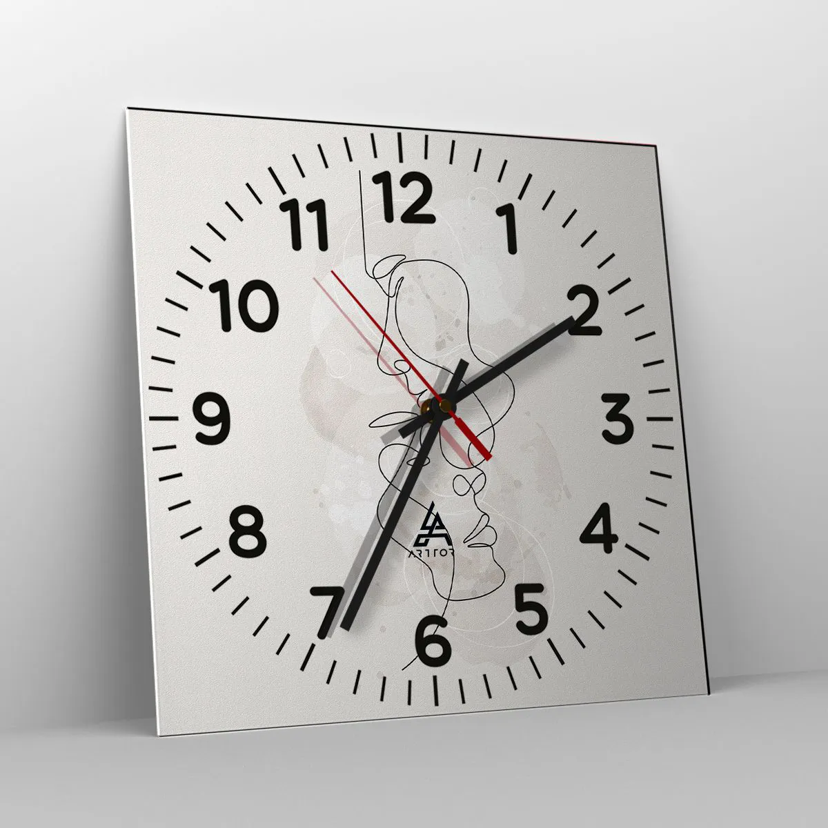 Wanduhr - Glasuhr - Verstrickt in eine Umarmung - 30x30 cm