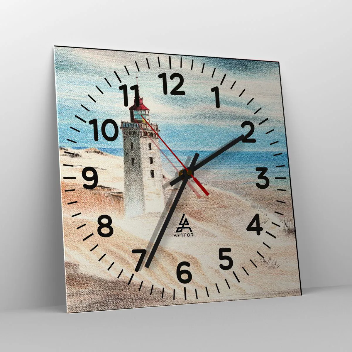 Ceas de perete - Ceas pe sticlă - Privind mereu marea - 30x30 cm