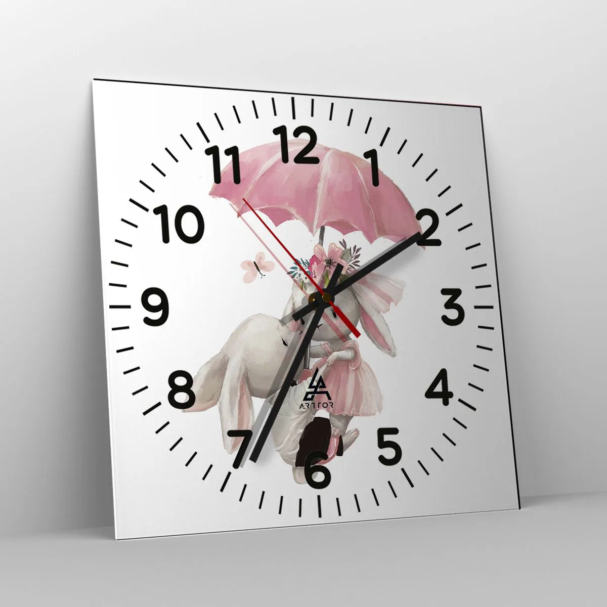 Ceas de perete - Ceas pe sticlă - Pur și simplu dragoste - 30x30 cm