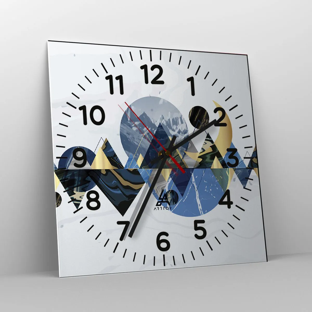 Wandklok - Klok - Geometrisch landschap - 30x30 cm