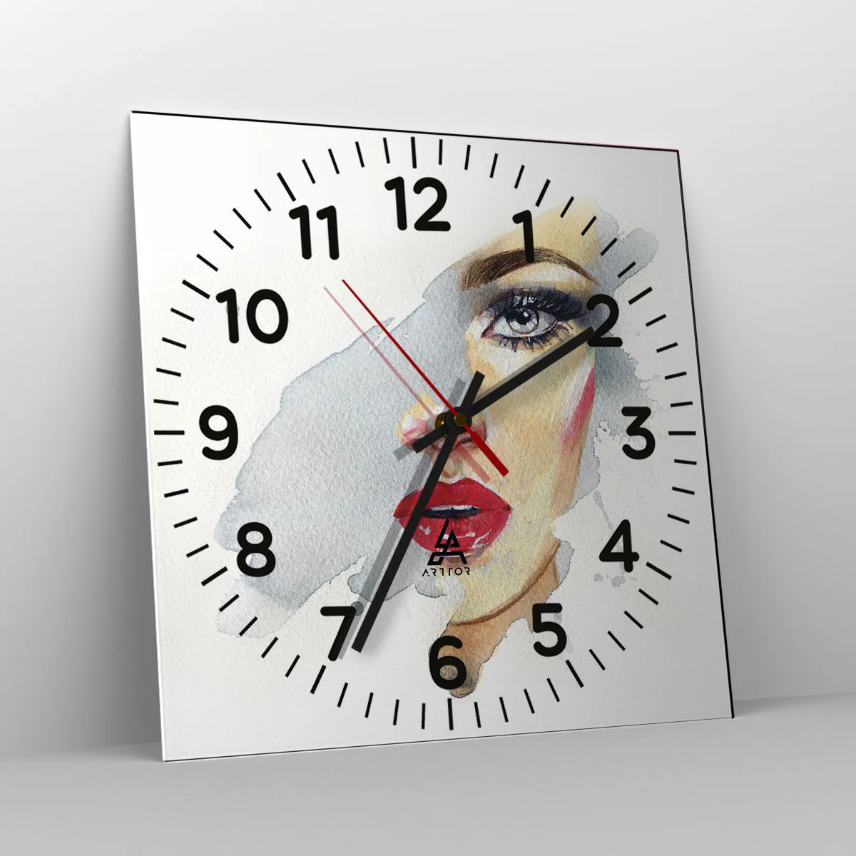 Reloj de pared - Reloj de vidrio - Reflejo en una gota de agua - 30x30 cm