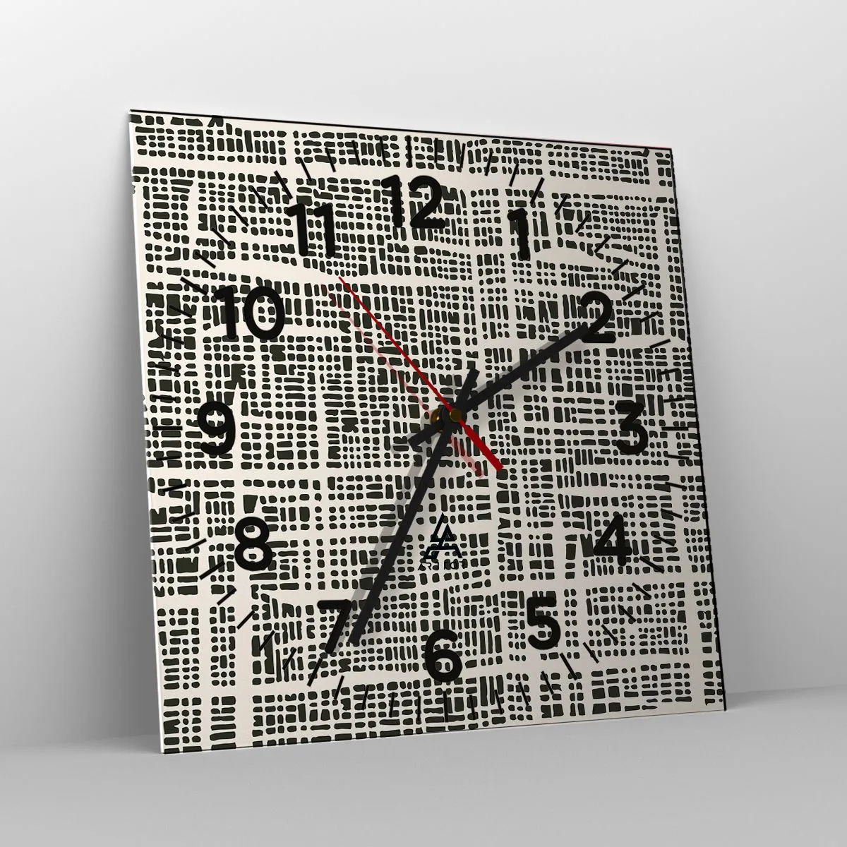 Ceas de perete - Ceas pe sticlă - O compoziție țesută - 30x30 cm