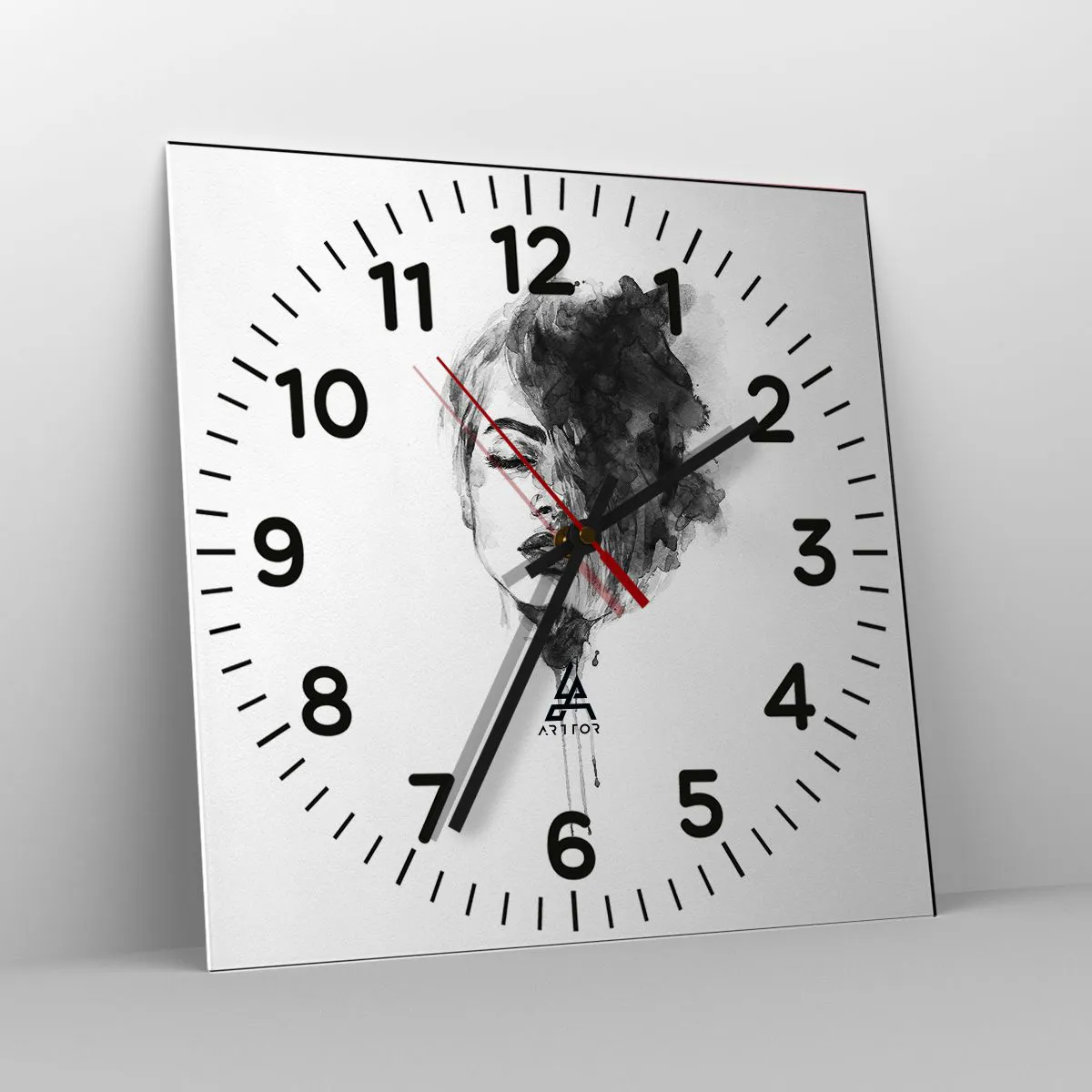 Wall clock - Clock on glass - What Does a Girl Dream about? - 30x30 cm