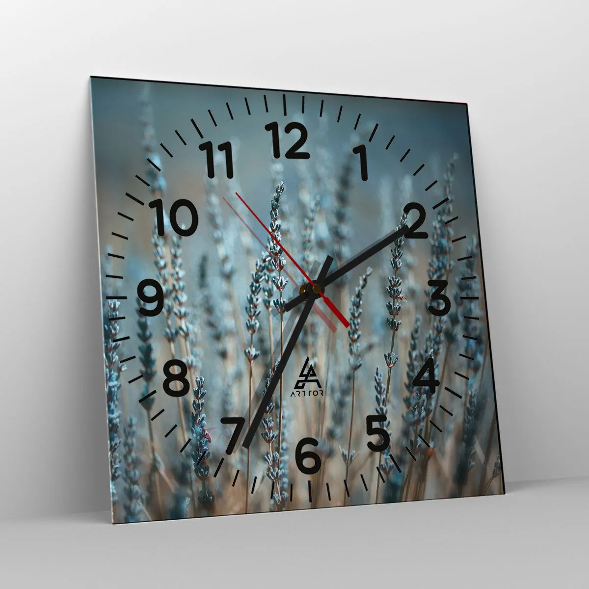 Väggklocka - Klocka på glas - Doftande åkermark - 30x30 cm