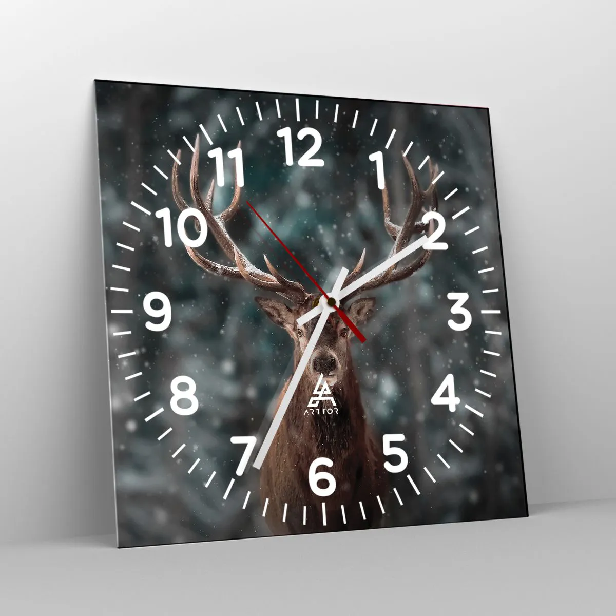 Falióra, Óra - Az erdő királya koronázva - 30x30 cm