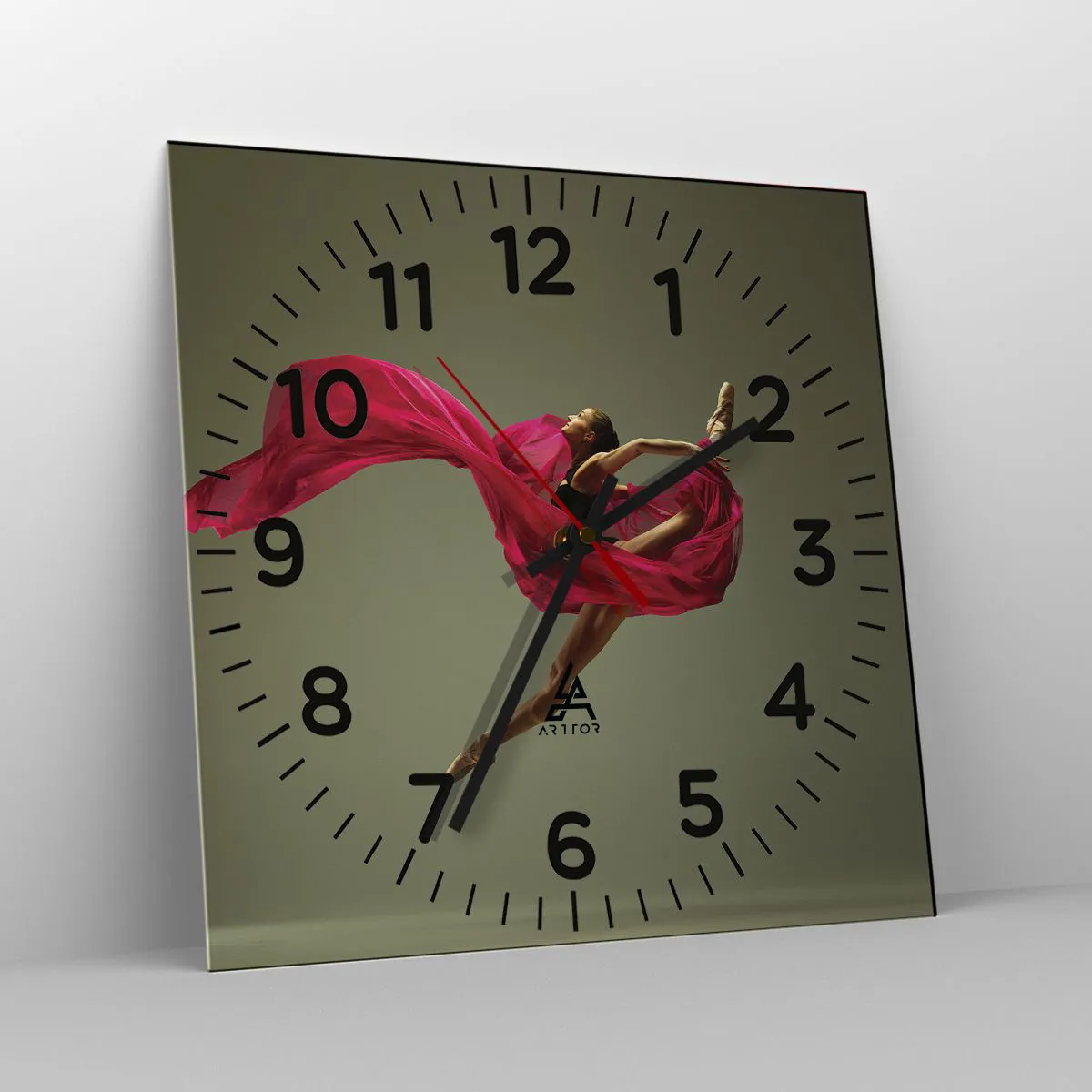 Ceas de perete - Ceas pe sticlă - Flacără dansatoare - 30x30 cm