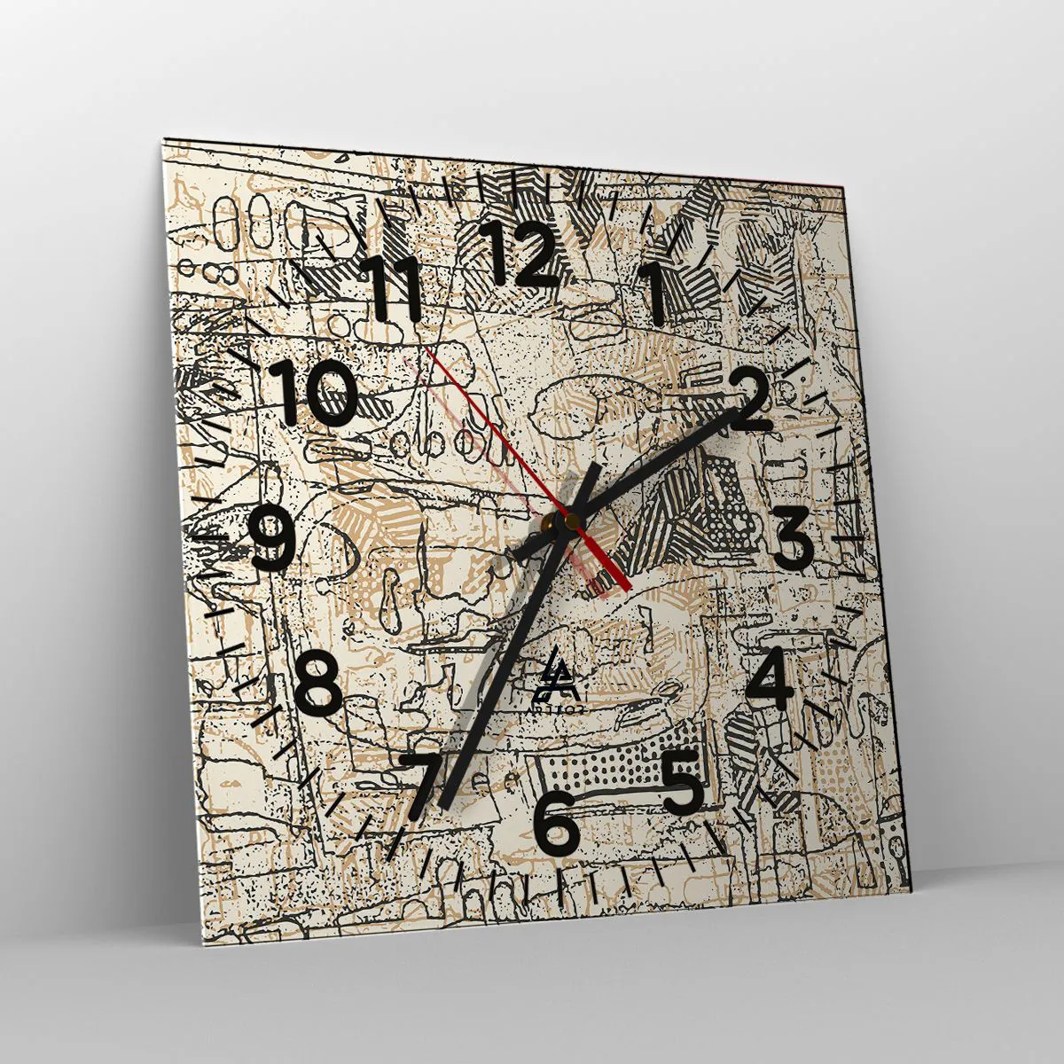 Wall clock - Clock on glass - Waiting to Be Decoded - 30x30 cm