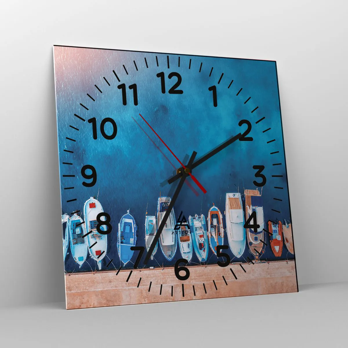 Wanduhr - Glasuhr - In einer Reihe - 30x30 cm