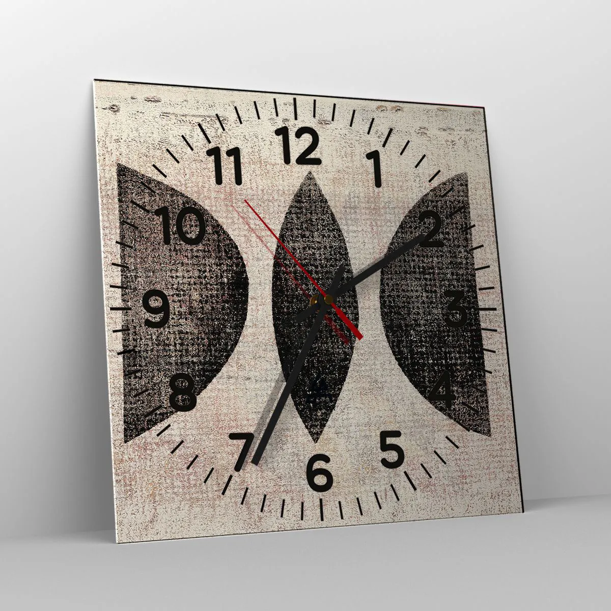 Ceas de perete - Ceas pe sticlă - Abstracție etnică - 30x30 cm