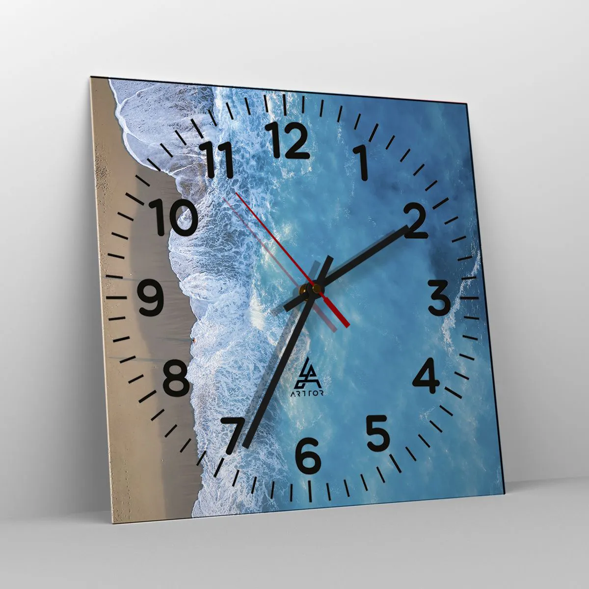 Relógio de parede - Relógio em vidro - O poder do azul - 30x30 cm