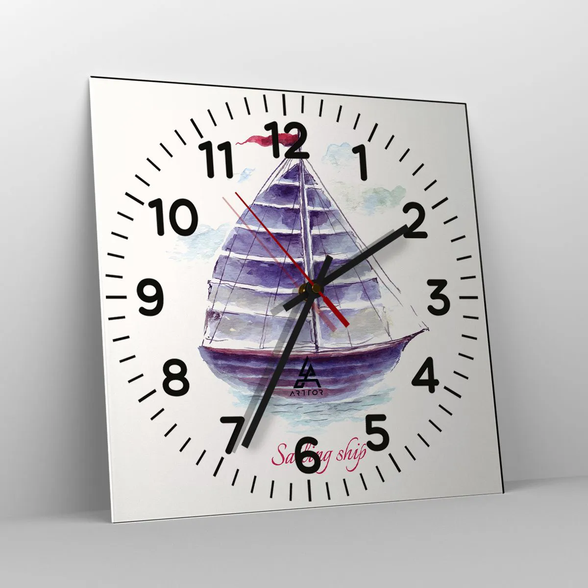 Horloge murale - Pendule murale - Plein de voiles et d’eau calme - 30x30 cm