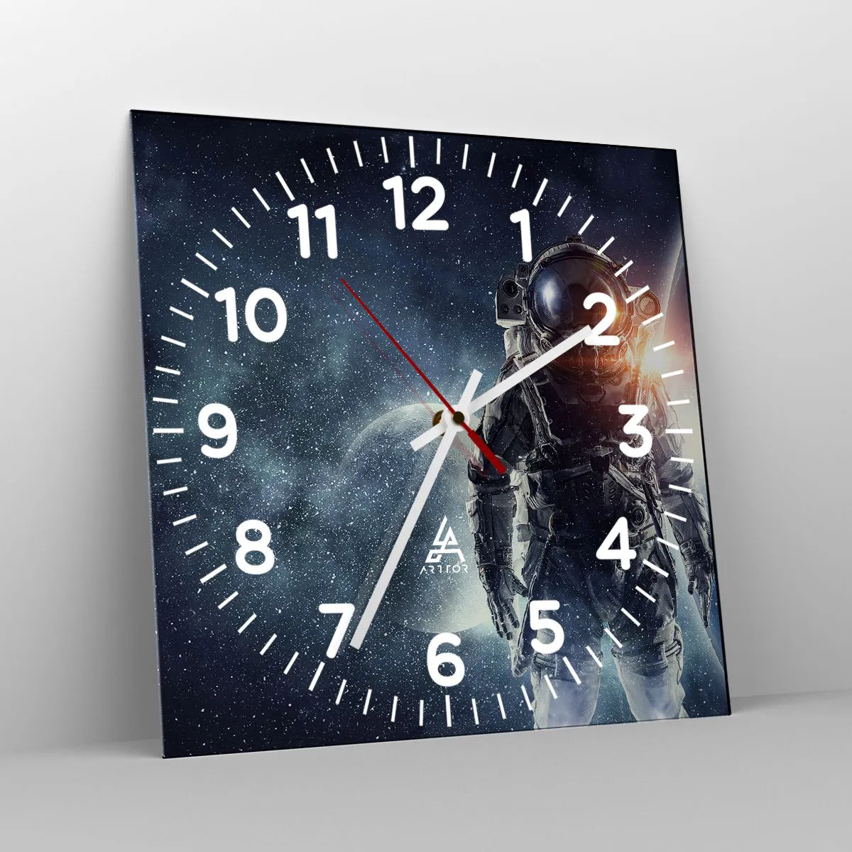 Wanduhr - Glasuhr - Weltraumabenteuer - 30x30 cm