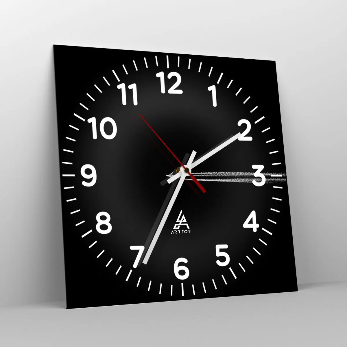 Väggklocka - Klocka på glas - I en annan dimension - 30x30 cm