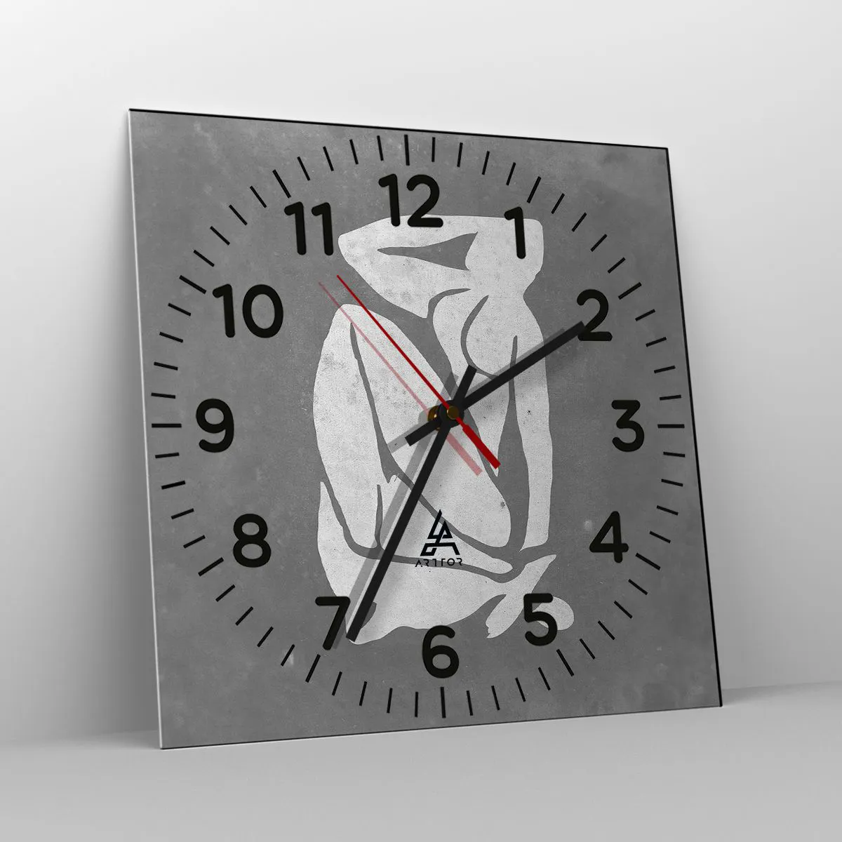 Wanduhr - Glasuhr - In Gedanken versunken - 30x30 cm