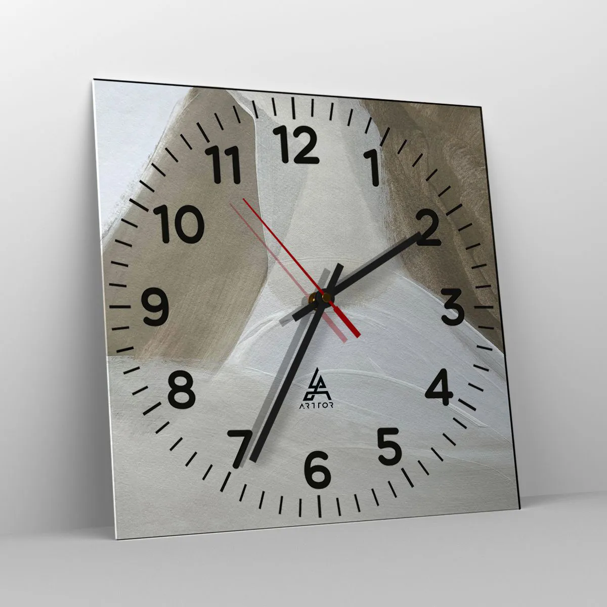 Wanduhr - Glasuhr - Welle aus Weiß - 30x30 cm