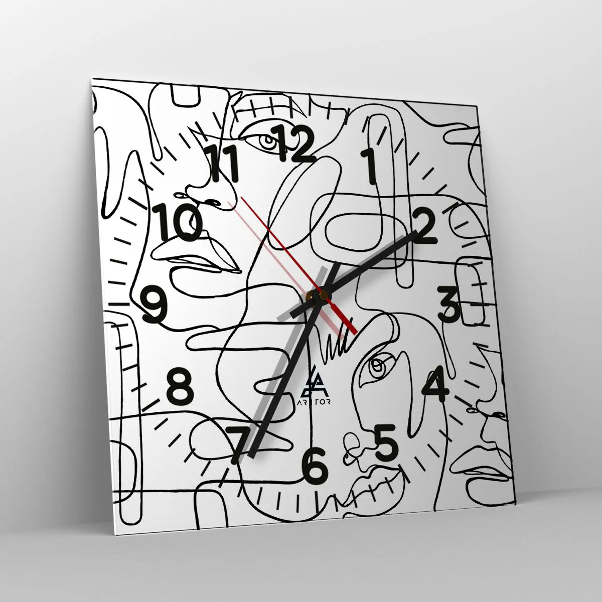 Wanduhr - Glasuhr - In verworrenen Gefühlen - 30x30 cm