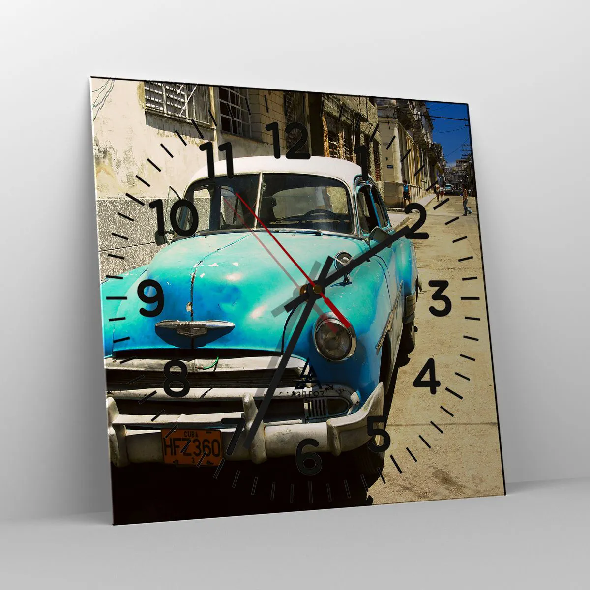 Reloj de pared - Reloj de vidrio - ¡Viva Cuba! - 40x40 cm