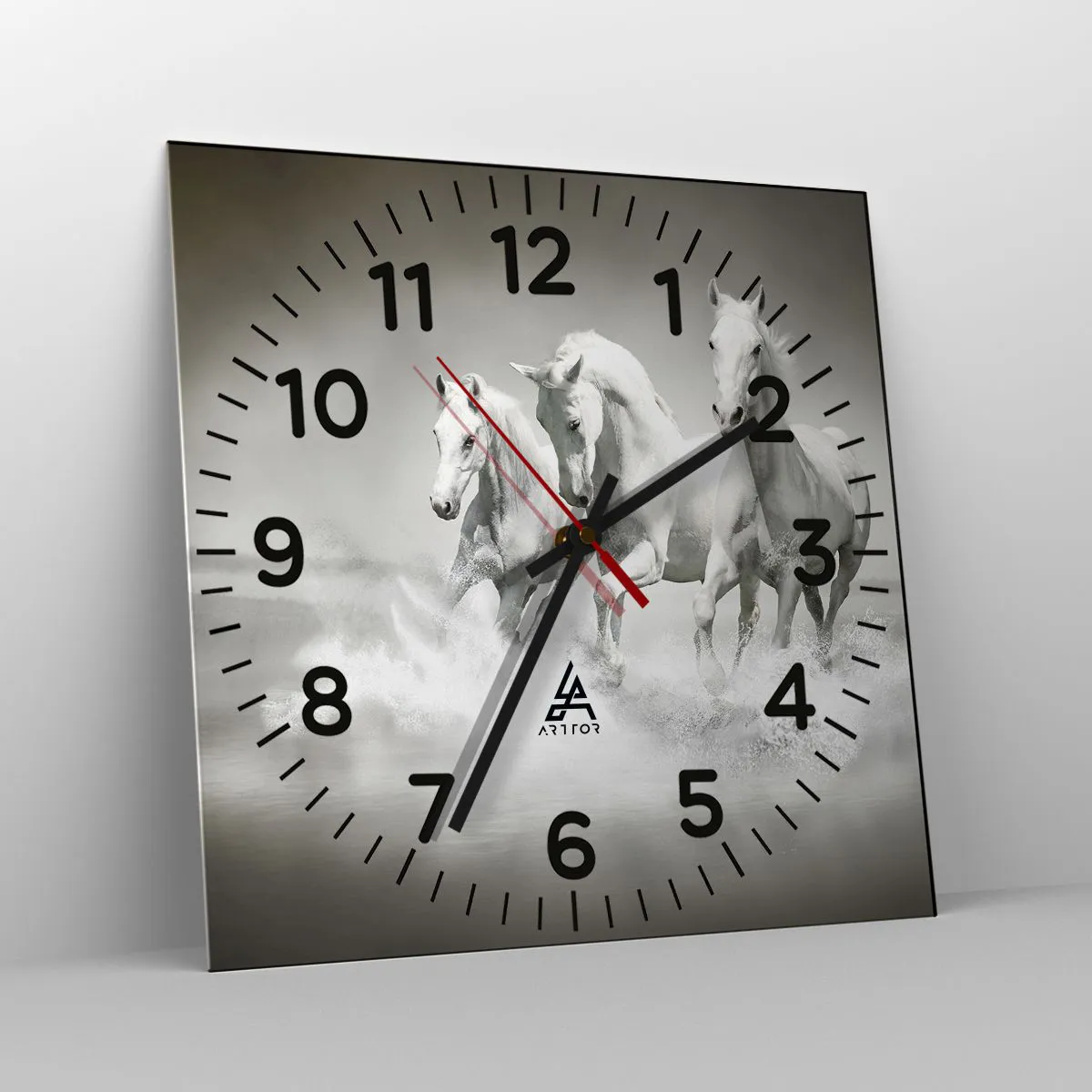 Wanduhr - Glasuhr - Weißer Wahnsinn - 40x40 cm