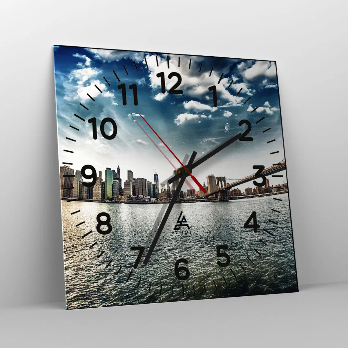 Ceas de perete - Ceas pe sticlă - Insula de sticlă - 40x40 cm