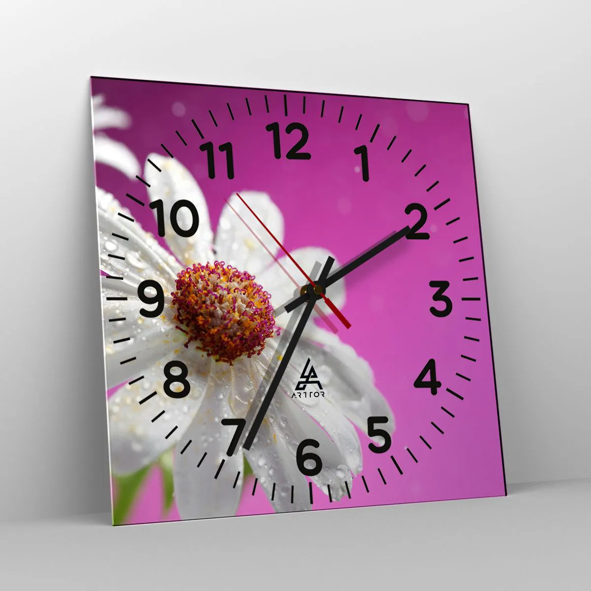 Ceas de perete - Ceas pe sticlă - Modestă în frumusețea ei - 40x40 cm