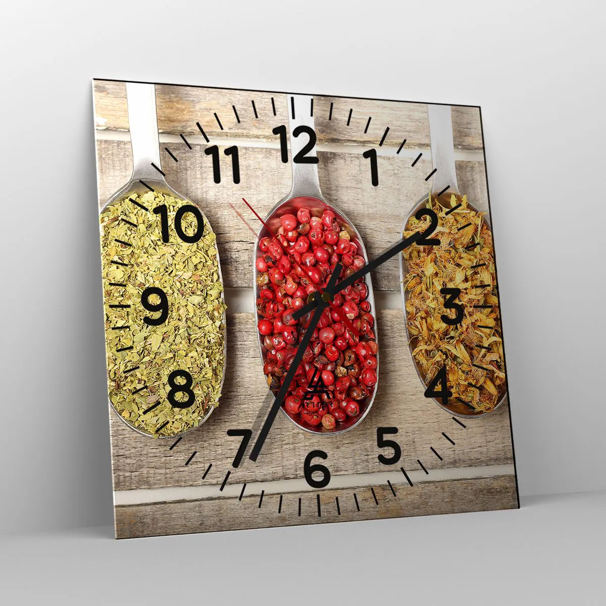 Wall clock - Clock on glass - Kitchen Magic - 40x40 cm