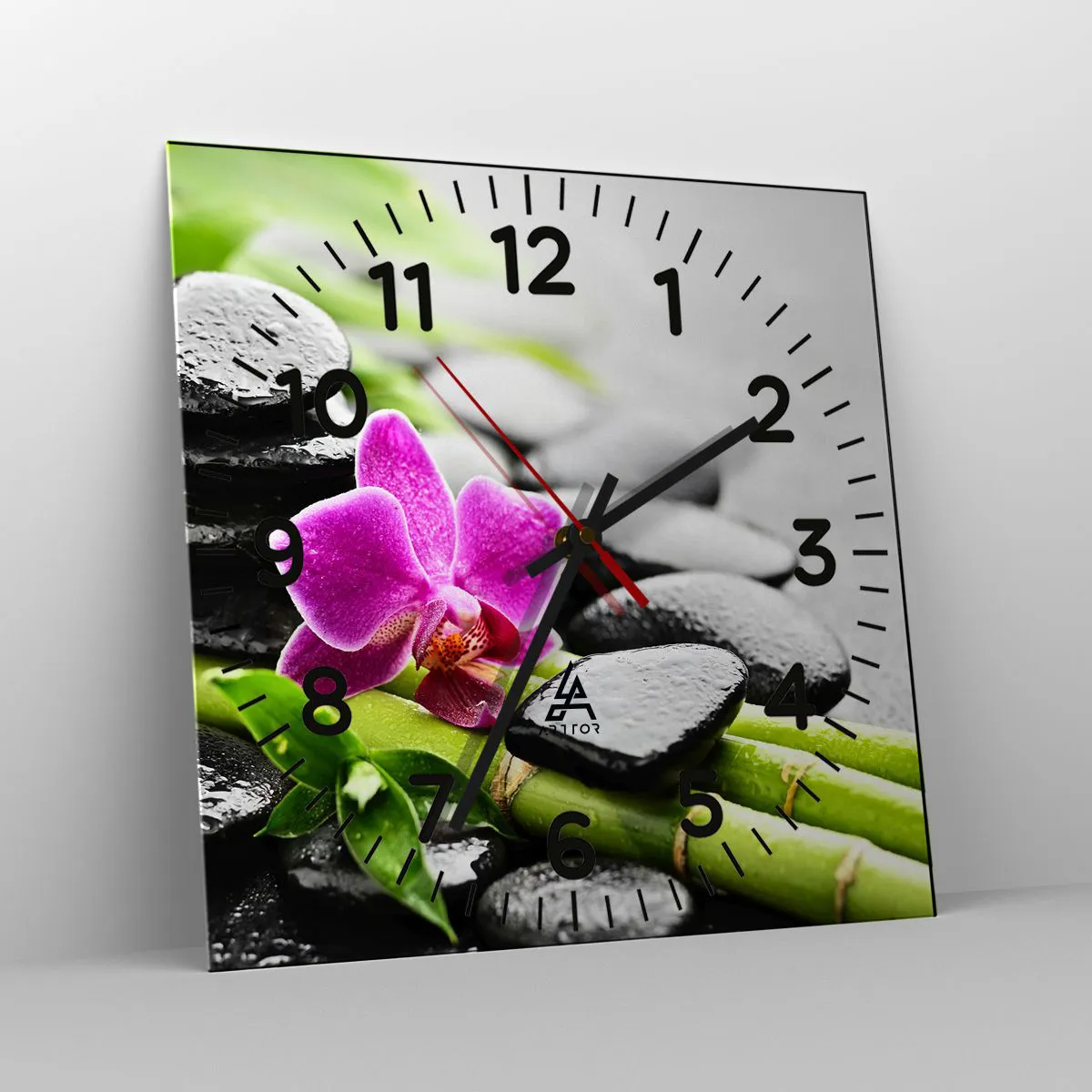 Ceas de perete - Ceas pe sticlă - Într-un echilibru pașnic - 40x40 cm